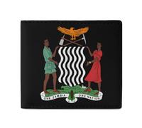 Coat of Arms of Zambia Bifold Wallet Front Pocket with Money and Credit Card Holder for Men Women