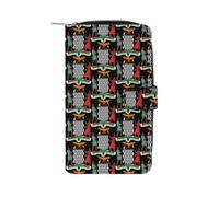 Coat of Arms of Zambia Long Zippered Pouch Slim Clutch Organizer Purse Money and Credit Card Holder for Men Women