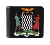 Coat of Arms of Zambia Printed Bifold Wallet with Hidden Compartments Pocket Money and Credit Card Holder for Men Women