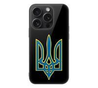 Coat of Arms Ukraine Ukrainians Cell Phone Case Compatible with iPhone 15/15 Plus/15 Pro/15 Pro Max Glass Back Protective Shell