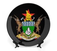 Coat of Arms Zimbabwe Bone China Decorative Plates for Display Ceramic Ornament for Wall Decor Festival Wedding Gift