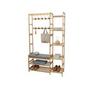 Relaxdays Coat stand w/ bench & hooks