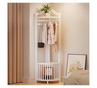 Coat Rack - Freestanding Bamboo Entryway Hall Tree with Shelves and Hooks for Organized Garment Display