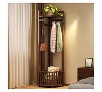 Coat Rack - Freestanding Bamboo Entryway Hall Tree with Shelves and Hooks for Organized Garment Display