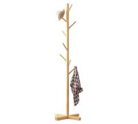 Coat Rack Freestanding - Hall Tree Stand, Hat Stand Organizer | Wooden Entryway Coat Hanger, Multi-Hook Standing Rack, Vintage Tree Stand, Clothes Hanger Tree for Bedroom Hallway Corridor