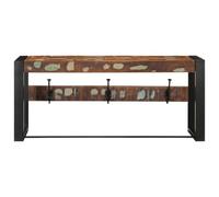 Coat Rack Multicoloured 80 x 35 x 35 cm Old Wood Solid with 3 Iron Coat Hooks Wall Coat Rack Hallway Coat Rack Storage for Hallway Entrance and Bathroom