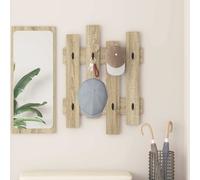 Coat Rack Sonoma Oak 60x3x82cm Engineered Wood WallMounted Modern Hooks for Hall
