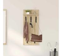 Coat Rack Sonoma Oak Engineered Wood 40 x 10 x 90 cm Wall Shelf Hooks Minimalist