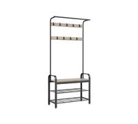 Coat Rack Stand Brown and Black, Greige and Black / 33.7 x 84 x 183 cm