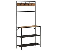 Coat Rack Stand Shoe Hall Clothes Rail Solid Wood Mango and Iron vidaXL