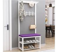 Coat Rack Stand with Shoe Bench - Free Standing Organizer for Hallway Storage and Entryway, Multi-functional Design with Durable Construction