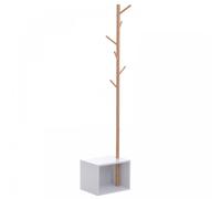 HOMCOM 180 cm Hallway Coat Rack Storage Bench Tree Hat Hanger Entryway Stand Garment Organiser Bedroom Living Room