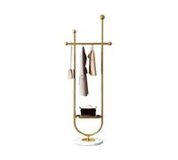 Coat Rack Tree Heavy-Duty Metal Coat Rack Gold Clothes with Marble Base