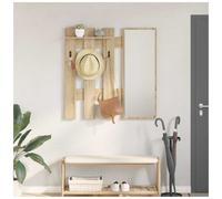 Coat Rack Unit Wall-Mounted Sonoma Oak 100x10x100cm Engineered Wood with Mirror