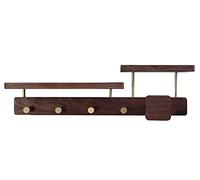 Coat Rack Wall Mount Wall Mounted Coat Hooks with Storage Shelf Rustic Wooden Coat Rack Vintage Metal Hooks for Hallway Entryway Bathroom Living Room Bedroom Kitchen Wall Hooks for Hanging(60 * 16cm)
