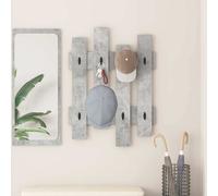 Coat Rack Wall-Mounted 60x3x82cm Concrete Grey Engineered Wood Hallway HooksSlim
