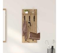 Coat Rack Wall-Mounted Artisan Oak 40 x 10 x 90 cm Engineered Wood Shelf & Hooks