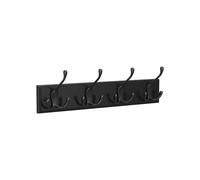 Coat Rack, Wall-Mounted Coat Hook, with 4 Triple Metal Hooks, for Bags, Coats, Keys, in The Hallway, Living Room, Bedroom, Black LHR030B01