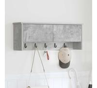 Coat Rack Wall-Mounted Concrete Grey 80x20x30cm Engineered Wood Hooks Shelves XL