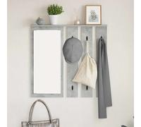 Coat rack Wall-mounted Concrete grey 84x10x80cm Engineered wood Slim Shelf Hooks