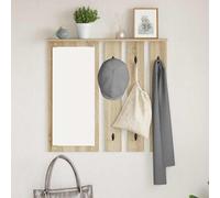 Coat Rack Wall-Mounted Engineered Wood Sonoma Oak 84 x 10 x 80 cm with Shelf inc