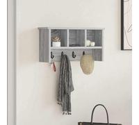 Coat Rack Wall-Mounted Grey Sonoma 50x16x26cm Engineered Wood Shelf Hooks Indoor