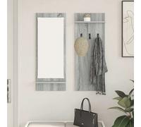 Coat Rack Wall-Mounted Grey Sonoma 70x10x90cm Engineered Wood with 2 Shelves Pro