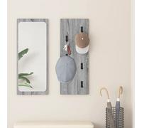 Coat Rack Wall-Mounted Grey Sonoma 80x30x1.5cm Engineered Wood Hooks Modern Slim