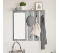 Coat Rack Wall-Mounted Grey Sonoma 84x10x80 cm Engineered Wood Mirror Shelf Incl