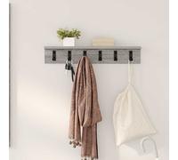 Coat Rack Wall-Mounted Grey Sonoma Engineered Wood 60x10.5x10.5cm Hooks & Shelf