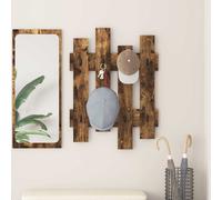 Coat Rack Wall-Mounted Smoked Oak 60x3x82cm Engineered Wood Modern Hallway Hooks