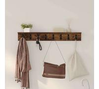 Coat Rack Wall-Mounted Smoked Oak 80x10.5x10.5cm Engineered Wood Slim Shelf Hook