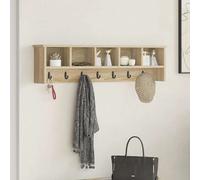 Coat Rack Wall-Mounted Sonoma Oak 100x16x26cm Engineered Wood Modern 3 Shelves