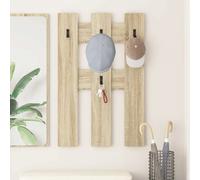 Coat Rack Wall-Mounted Sonoma Oak 65x3x100 cm Engineered Wood Shelves Hallway UK