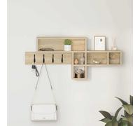 Coat rack wall-mounted Sonoma oak engineered wood 100x12x43.5cm 5 shelves hooks