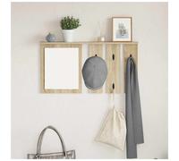 Coat rack wall-mounted Sonoma oak engineered wood shelf 85 x 10 x 45 cm Hooks x4