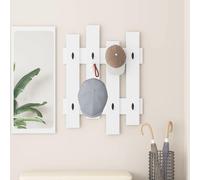 Coat Rack Wall-Mounted White 60x3x82cm Engineered Wood Hooks Minimalist Hallway