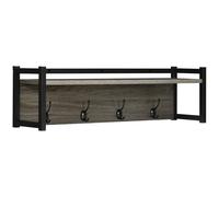 Coat Rack Wall-Mounted With 4 Coat Hooks And Open Storage Shelf