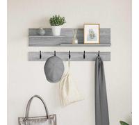 Coat Rack Wall Mounted With Shelf 90 x 15 x 36 cm Grey Sonoma Engineered Wood