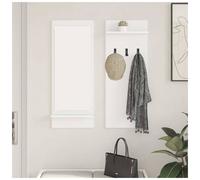 Coat Rack White 70x10x90cm Engineered Wood Wall Mounted with Shelves Compact Pro