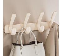 Coat Rack White, Aluminum Alloy Hook Rack Wall Mount, Modern Style Coat Hooks For Wall, For Hanging Clothes, Hats, Towels, Located In The Bathroom, Hallway, Bedroom, Entryway(White,32.5cm/12.7in)