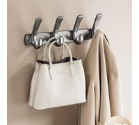 Coat Rack White, Aluminum Alloy Hook Rack Wall Mount, Modern Style Coat Hooks For Wall, For Hanging Clothes, Hats, Towels, Located In The Bathroom, Hallway, Bedroom, Entryway(Grey,32.5cm/12.7in)