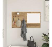 Coat Rack White Engineered Wood 90x10x50 cm Wall-Mounted Shelf Hooks Modern Slim