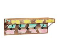 Coat Rack with Shelf Wall Mounted Solid Reclaimed Wood & Metal Berkfield Home Brown One Size