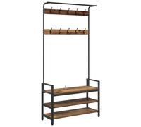 vidaXL Coat Rack with Shelf Old Wood 95 x 34 x 184 cm Engineered wood