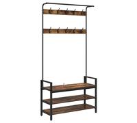 Coat Rack with Shelf with Storage Engineered wood Entryway Mudroom vidaXL