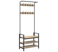 Coat Rack with Shelf with Storage Engineered wood Entryway Mudroom vidaXL