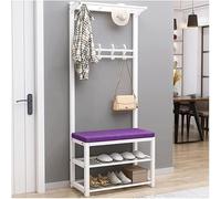 Coat Rack with Shoe Bench - Sturdy Free Standing Organizer for Entryway | Multi-Functional Coat Rack with 12 Hooks & Shoe Bench - Durable Organizer for Entryway, Hallway, Mudroom & Storage Solutions
