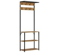Coat Rack with Shoe Storage Clothes Solid Rough Mango Wood vidaXL