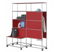 Coat rack with wheels USM Haller ruby red - USM LOOK BOOK 88_23